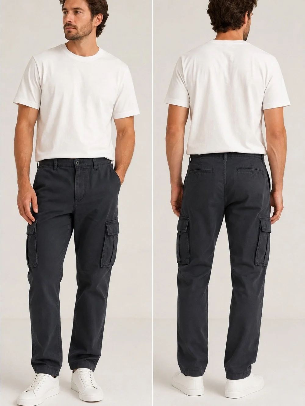 GAP Essential Straight Black Men's Cargo Pants with 38/30